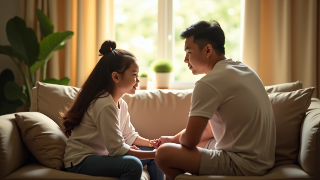 Parent and child connecting during quality time
